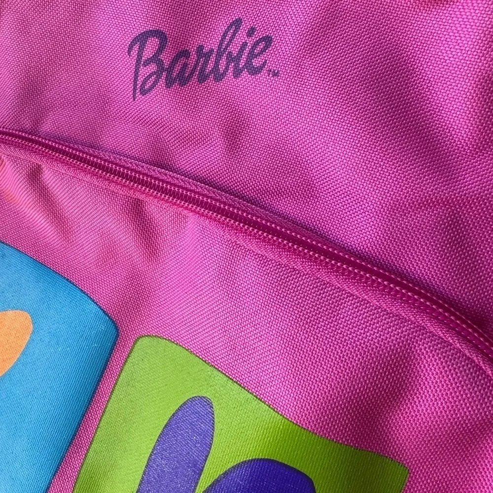 Vintage 2002 Barbie Pink Rainbow Heart Backpack | Y2K Barbie Licensed Book Bag